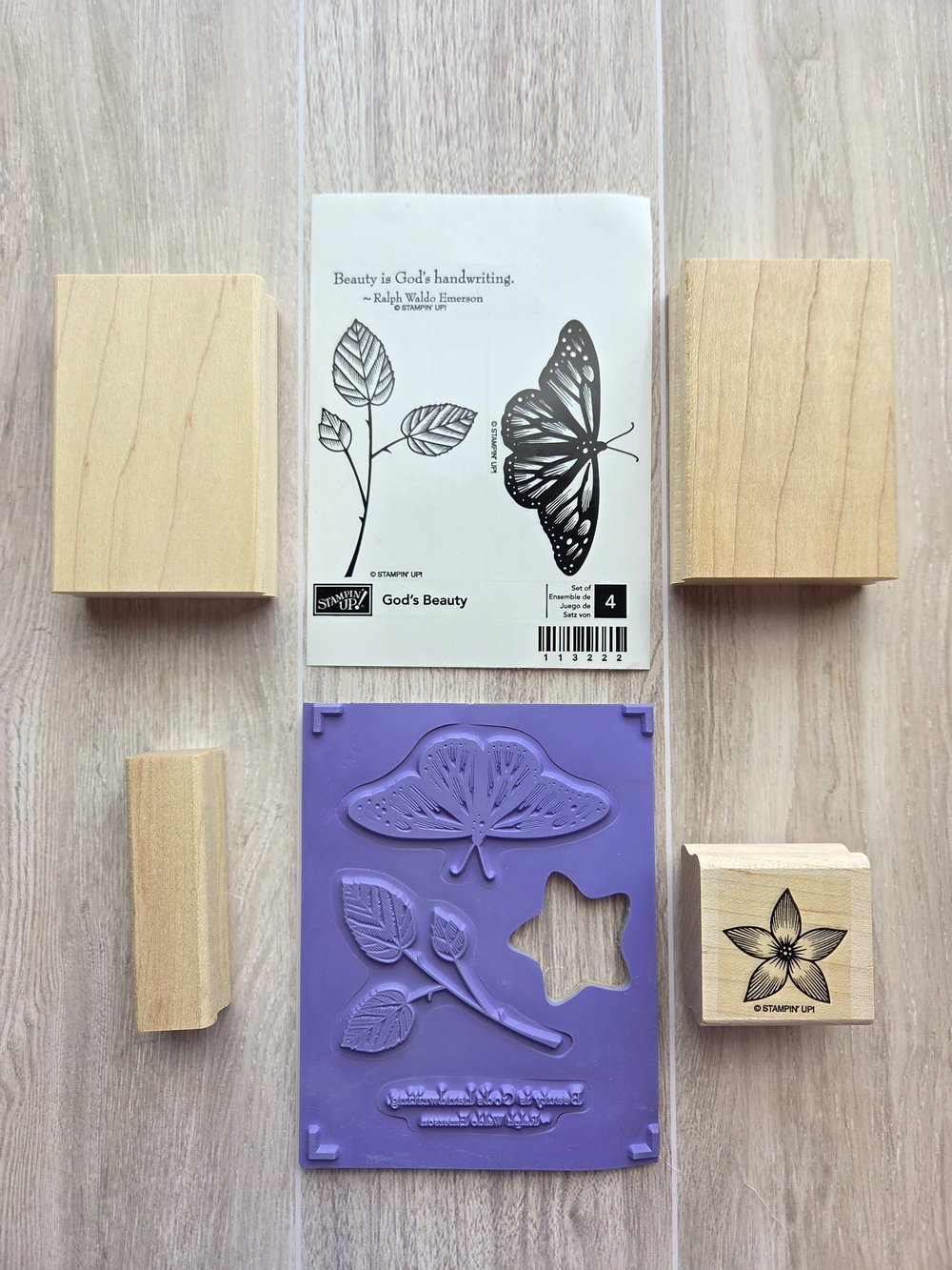 Stampin' Up! "God's Beauty" Rubber Stamp Set - 4 Stamp Set Hostess Exclusive
